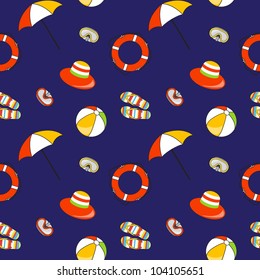 Vector underwater summer background, seamless pattern