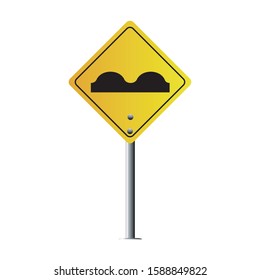 Vector Uneven road isolated on white background. Warning signs. Traffic Sign. illustration eps 10.