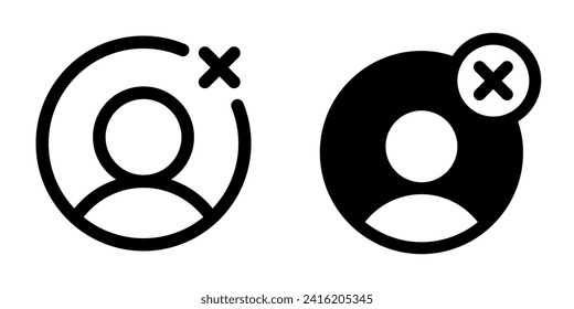 Vector unfollow, delete user icon. Perfect for app and web interfaces, infographics, presentations, marketing, etc.