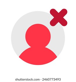 Vector unfollow, delete user icon. Perfect for app and web interfaces, infographics, presentations, marketing, etc.