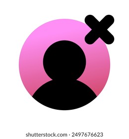 Vector unfollow, delete user icon. Perfect for app and web interfaces, infographics, presentations, marketing, etc.