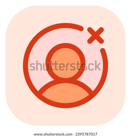 Vector unfollow, delete user icon. Perfect for app and web interfaces, infographics, presentations, marketing, etc.