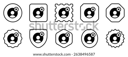 Vector unfollow, delete user icon. Perfect for app and web interfaces, infographics, presentations, marketing, etc.