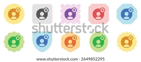 Vector unfollow, delete user icon. Perfect for app and web interfaces, infographics, presentations, marketing, etc.