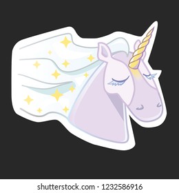 vector unicorn closed eyes 