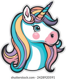 vector unicorn color without background