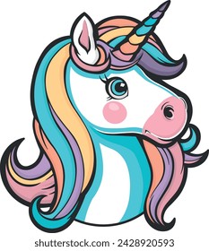 vector unicorn color without background