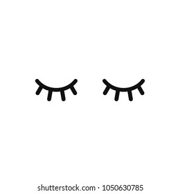 Vector unicorn eyelashes. Closed woman eyes. Vector icon. Cute design