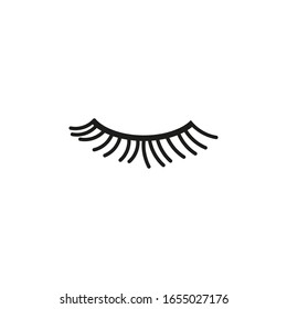 Vector unicorn eyelashes. Closed woman eyes. Vector icon. Cute design