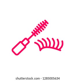 Vector unicorn eyelashes with mascara. Closed woman eyes. Vector icon. Cute design
