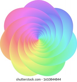 Vector Unicorn Holographic OpArt Helix - Generative Multi-Arm Logarithmic Spiral
