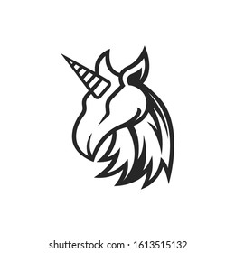 Vector unicorn or horse logo template