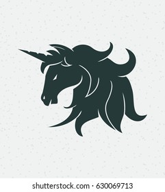 Vector unicorn or horse logo template