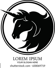 Vector unicorn or horse logo template
