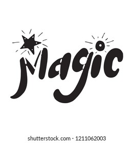 Vector Unicorn illustration. Lettering print. Unicorn, dreams, lettering. Lettering.  Perfect for greetings, invitations, manufacture wrapping paper, textile and web design. Black 