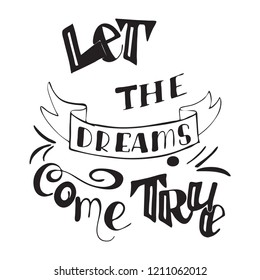 Vector Unicorn illustration. Lettering print. Unicorn, dreams, lettering. Lettering.  Perfect for greetings, invitations, manufacture wrapping paper, textile and web design. Blac