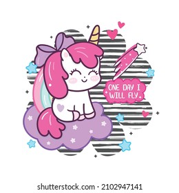 Vector Unicorn Illustration For Tee Shirts And Merchandise 