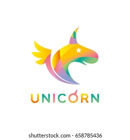 Vector Unicorn Logo Template (sign, symbol, element)