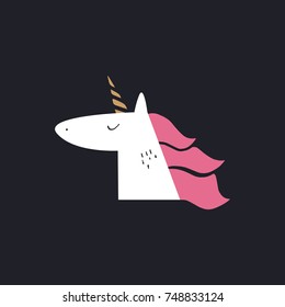 Vector unicorn. Poster, postcard, sticker, print, element for design and other.