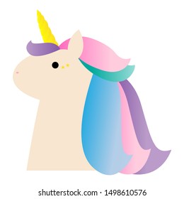 vector Unicorn with rainbow color