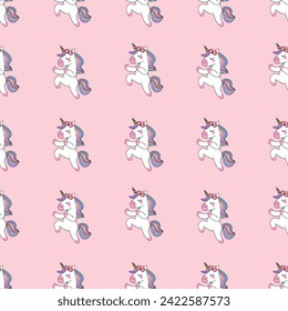 Vector unicorn seamless pattern,Pastel color cute repeated texture,Imagination fairytale animal,design for wrapping paper,clothing,poster,tapestry,wallpaper,textile