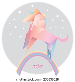 Vector unicorn stylized triangle polygonal model 