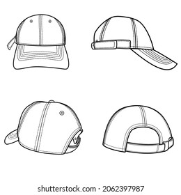 Vector Uniform Cap Hat Front Back Stock Vector (Royalty Free ...