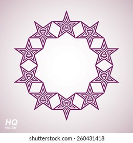 Vector union conceptual symbol. Festive design element with stars, decorative luxury template. Corporate branding icon, eps8.