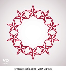 Vector union conceptual symbol. Festive design element with stars, decorative luxury template. Corporate branding icon, eps8.