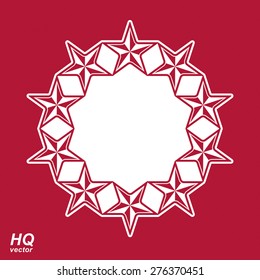 Vector union conceptual symbol. Festive design element with stars, decorative luxury template. Corporate branding icon, eps8.