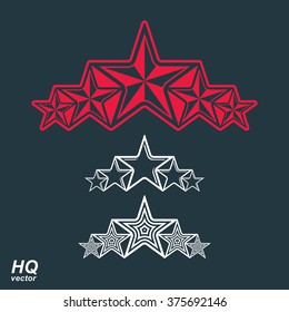 Vector union symbol. Festive design element with stars, decorative luxury template. Corporate icons. Social concept theme emblems set.