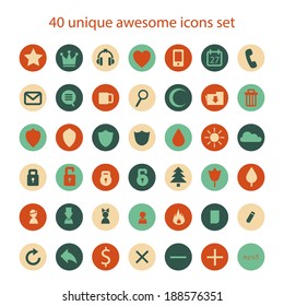 Vector unique abstract awesome retro vintage icons set.