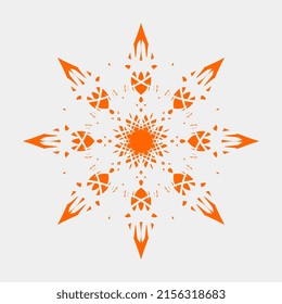 vector unique bright orange and beautiful symmetrical mandala motif decorative for decoration