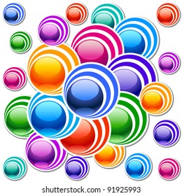 Vector unique colorful Background. Round