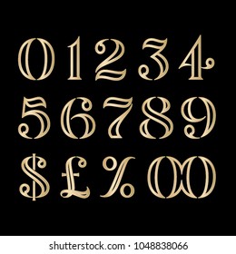 Number Set Vector Font Alphabet Modern Stock Vector (Royalty Free ...