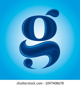 Vector unique custom lowercase g letter logo design on blue background