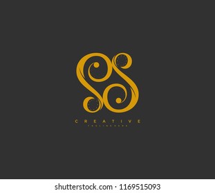vector unique decorative abstract elegant letter S S logo