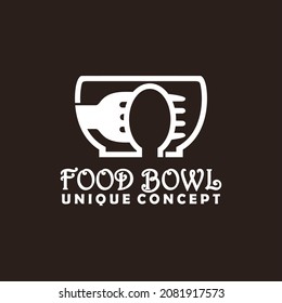 vector unique food bowl with tablespoon