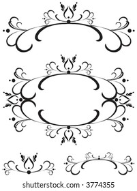 Vector Unique graphics useful as decorations, ornaments and separators. Black designs on a white background.