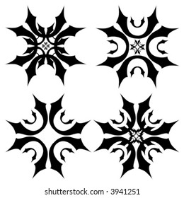 Vector Unique graphics useful as decorations, ornaments and separators. Black designs on a white background.