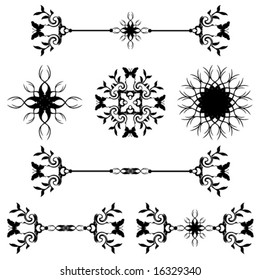 Vector Unique graphics useful as page dividers, decorations, ornaments and separators.
