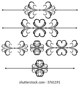 Vector Unique graphics useful as page dividers, decorations, ornaments and separators.