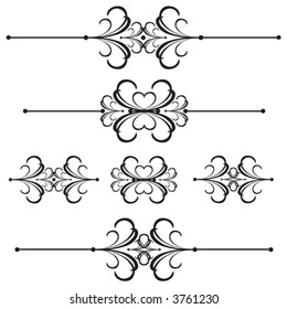 Vector Unique graphics useful as page dividers, decorations, ornaments and separators.