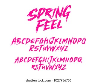 Vector unique handdrawn font. Lettering, typography. English alphabet. Elements for design.