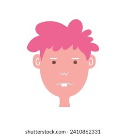 vector unique human character.with colored hair