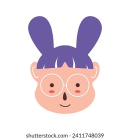vector unique human character.with colored hair