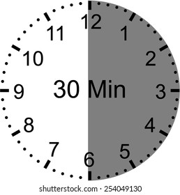 Vector Unique icon of hours with thirty minutes