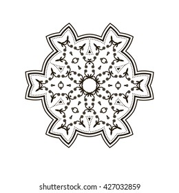 Vector unique mandala design. Abstract oriental ornament design