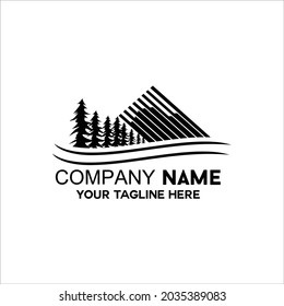 vector unique mountain silhouette logo