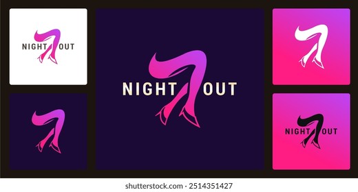 Vector of unique night out logo and icon design template, can be used in various media easily, editable
